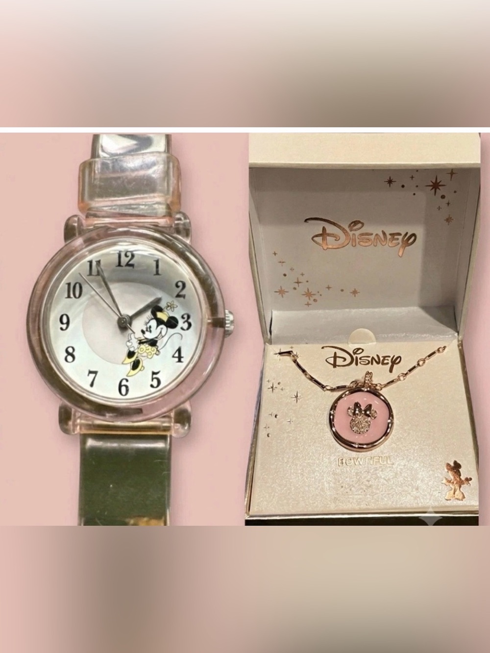 Disney Minnie Mouse Watch & New Bowtiful Necklace